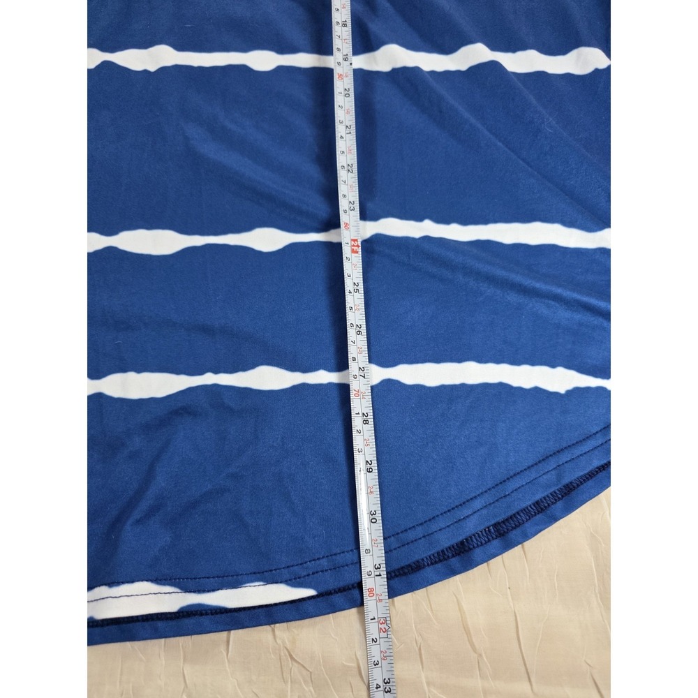5x Blue & White Stripe V- Neck Short Sleeve Womans T-Shirt - Picture 3 of 4